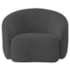 Kit Recamier Curvo Amsterdã 120cm e 2 Poltronas Amore Luxo Linho Cinza Escuro