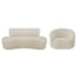 Kit Recamier Curvo Amsterdã 120cm e Poltrona Amore Luxo Bouclê Bege