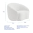 Kit Recamier Curvo Amsterdã 120cm e Poltrona Amore Luxo Bouclê Branco
