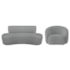 Kit Recamier Curvo Amsterdã 120cm e Poltrona Amore Luxo Bouclê Cinza