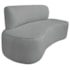 Kit Recamier Curvo Amsterdã 120cm e Poltrona Amore Luxo Bouclê Cinza
