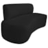 Kit Recamier Curvo Amsterdã 120cm e Poltrona Amore Luxo Bouclê Preto