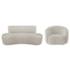 Kit Recamier Curvo Amsterdã 120cm e Poltrona Amore Luxo Linho Bege