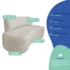 Kit Recamier Curvo Amsterdã 120cm e Poltrona Amore Luxo Linho Bege