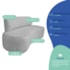 Kit Recamier Curvo Amsterdã 120cm e Poltrona Amore Luxo Linho Cinza Claro