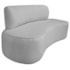 Kit Recamier Curvo Amsterdã 120cm e Poltrona Amore Luxo Linho Cinza Claro