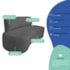 Kit Recamier Curvo Amsterdã 120cm e Poltrona Amore Luxo Linho Cinza Escuro