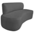 Kit Recamier Curvo Amsterdã 120cm e Poltrona Amore Luxo Linho Cinza Escuro