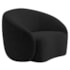 Kit Recamier Curvo Amsterdã 120cm e Poltrona Amore Luxo Linho Preto