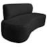Kit Recamier Curvo Amsterdã 120cm e Poltrona Amore Luxo Linho Preto