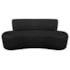 Kit Recamier Curvo Amsterdã 120cm e Poltrona Amore Luxo Linho Preto