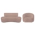 Kit Recamier Curvo Amsterdã 120cm e Poltrona Amore Luxo Linho Rose