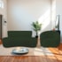 Kit Recamier Curvo Amsterdã 120cm e Poltrona Amore Luxo Linho Verde