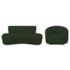 Kit Recamier Curvo Amsterdã 120cm e Poltrona Amore Luxo Linho Verde