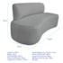 Kit Recamier Curvo Amsterdã 130cm e 2 Poltrona Amore Luxo Bouclê Cinza