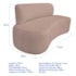 Kit Recamier Curvo Amsterdã 130cm e 2 Poltrona Amore Luxo Linho Rose