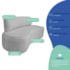 Kit Recamier Curvo Amsterdã 130cm e Poltrona Amore Luxo Linho Cinza Claro