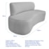 Kit Recamier Curvo Amsterdã 140cm e Poltrona Amore Luxo Linho Cinza Claro