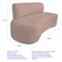 Kit Recamier Curvo Amsterdã 140cm e Poltrona Amore Luxo Linho Rose
