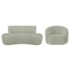 Kit Recamier Curvo Amsterdã 160cm e Poltrona Amore Luxo Bouclé Verde Oliva
