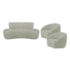 Kit Recamier Curvo Amsterdã 180cm e 2 Poltronas Amore Luxo Bouclé Verde Oliva