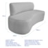 Kit Recamier Curvo Amsterdã 180cm e 2 Poltronas Amore Luxo Linho Cinza Claro
