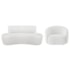 Kit Recamier Curvo Amsterdã 180cm e Poltrona Amore Luxo Bouclé Branco