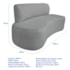 Kit Recamier Curvo Amsterdã 180cm e Poltrona Amore Luxo Bouclé Cinza