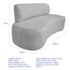 Kit Recamier Curvo Amsterdã 200cm e Poltrona Amore Luxo Linho Cinza Claro