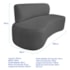 Kit Recamier Curvo Amsterdã 200cm e Poltrona Amore Luxo Linho Cinza Escuro