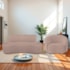 Kit Recamier Curvo Amsterdã 200cm e Poltrona Amore Luxo Linho Rose