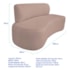 Kit Recamier Curvo Amsterdã 200cm e Poltrona Amore Luxo Linho Rose