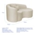 Kit Recamier Curvo Sala de Estar Inglaterra 150cm Lado Direito e 2 Poltronas Orgânica Luxo Amore Bouclé Bege
