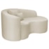 Kit Recamier Curvo Sala de Estar Inglaterra 150cm Lado Direito e 2 Poltronas Orgânica Luxo Amore Bouclé Bege
