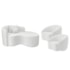 Kit Recamier Curvo Sala de Estar Inglaterra 150cm Lado Direito e 2 Poltronas Orgânica Luxo Amore Bouclé Branco