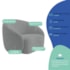 Kit Recamier Curvo Sala de Estar Inglaterra 150cm Lado Direito e 2 Poltronas Orgânica Luxo Amore Bouclé Cinza