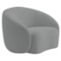 Kit Recamier Curvo Sala de Estar Inglaterra 150cm Lado Direito e 2 Poltronas Orgânica Luxo Amore Bouclé Cinza