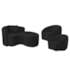 Kit Recamier Curvo Sala de Estar Inglaterra 150cm Lado Direito e 2 Poltronas Orgânica Luxo Amore Bouclé Preto