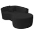 Kit Recamier Curvo Sala de Estar Inglaterra 150cm Lado Direito e 2 Poltronas Orgânica Luxo Amore Bouclé Preto