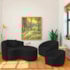 Kit Recamier Curvo Sala de Estar Inglaterra 150cm Lado Direito e 2 Poltronas Orgânica Luxo Amore Bouclé Preto