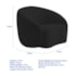 Kit Recamier Curvo Sala de Estar Inglaterra 150cm Lado Direito e 2 Poltronas Orgânica Luxo Amore Bouclé Preto