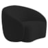 Kit Recamier Curvo Sala de Estar Inglaterra 150cm Lado Direito e 2 Poltronas Orgânica Luxo Amore Bouclé Preto
