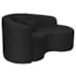 Kit Recamier Curvo Sala de Estar Inglaterra 150cm Lado Direito e 2 Poltronas Orgânica Luxo Amore Bouclé Preto