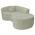 Kit Recamier Curvo Sala de Estar Inglaterra 150cm Lado Direito e 2 Poltronas Orgânica Luxo Amore Bouclé Verde Oliva