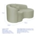 Kit Recamier Curvo Sala de Estar Inglaterra 150cm Lado Direito e 2 Poltronas Orgânica Luxo Amore Bouclé Verde Oliva