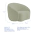 Kit Recamier Curvo Sala de Estar Inglaterra 150cm Lado Direito e 2 Poltronas Orgânica Luxo Amore Bouclé Verde Oliva