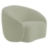 Kit Recamier Curvo Sala de Estar Inglaterra 150cm Lado Direito e 2 Poltronas Orgânica Luxo Amore Bouclé Verde Oliva