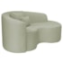 Kit Recamier Curvo Sala de Estar Inglaterra 150cm Lado Direito e 2 Poltronas Orgânica Luxo Amore Bouclé Verde Oliva