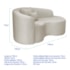 Kit Recamier Curvo Sala de Estar Inglaterra 150cm Lado Direito e 2 Poltronas Orgânica Luxo Amore Linho