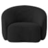 Kit Recamier Curvo Sala de Estar Inglaterra 150cm Lado Direito e 2 Poltronas Orgânica Luxo Amore Linho Preto